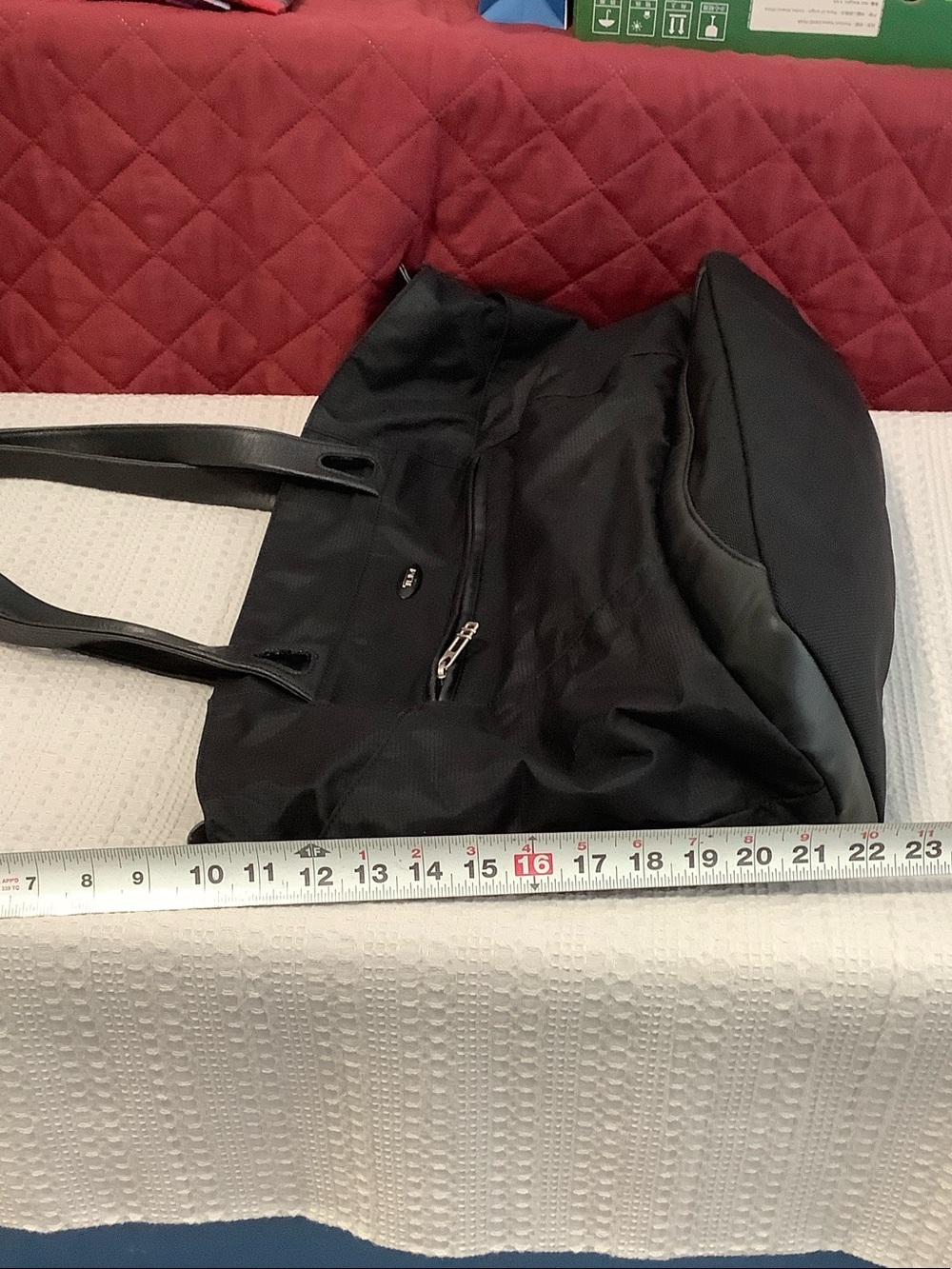Tumi Black Nylon Tote with Leather Handles - Picture 5 of 13